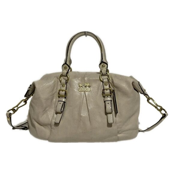 Auth COACH Madison Leather Juliette 21222 Cream Leather - Handbag - Picture 1 of 13